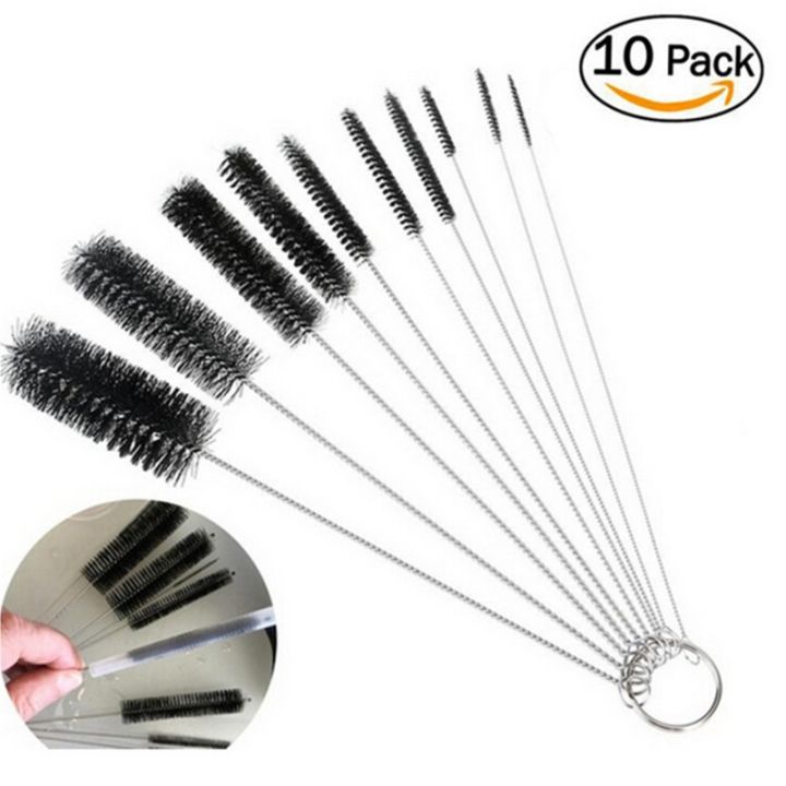 10Pcs/Set Stainless Steel Cleaning Brush For Weed Pipe Clean Glass Hookah  Smoking Cachimba Pipas Fumar Feeding Bottle Brush